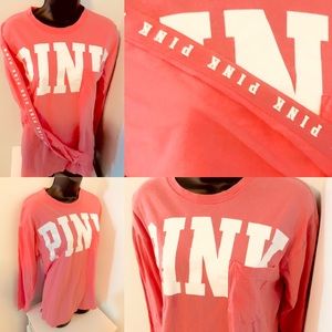 PINK Victoria’s Secret Long Sleeve Logo Tee